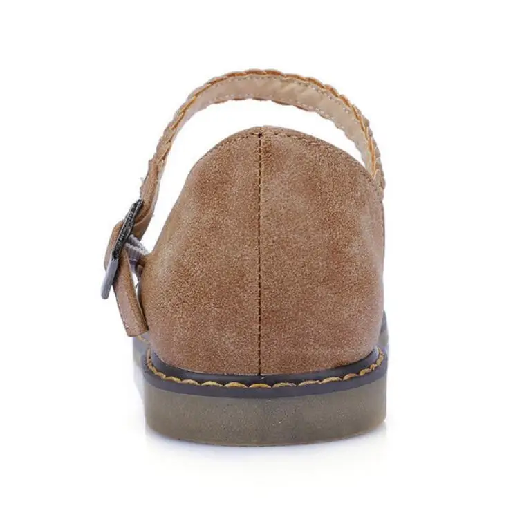 Женские лоферы на плоской подошве повседневные сандалии пуговицах в стиле ретро