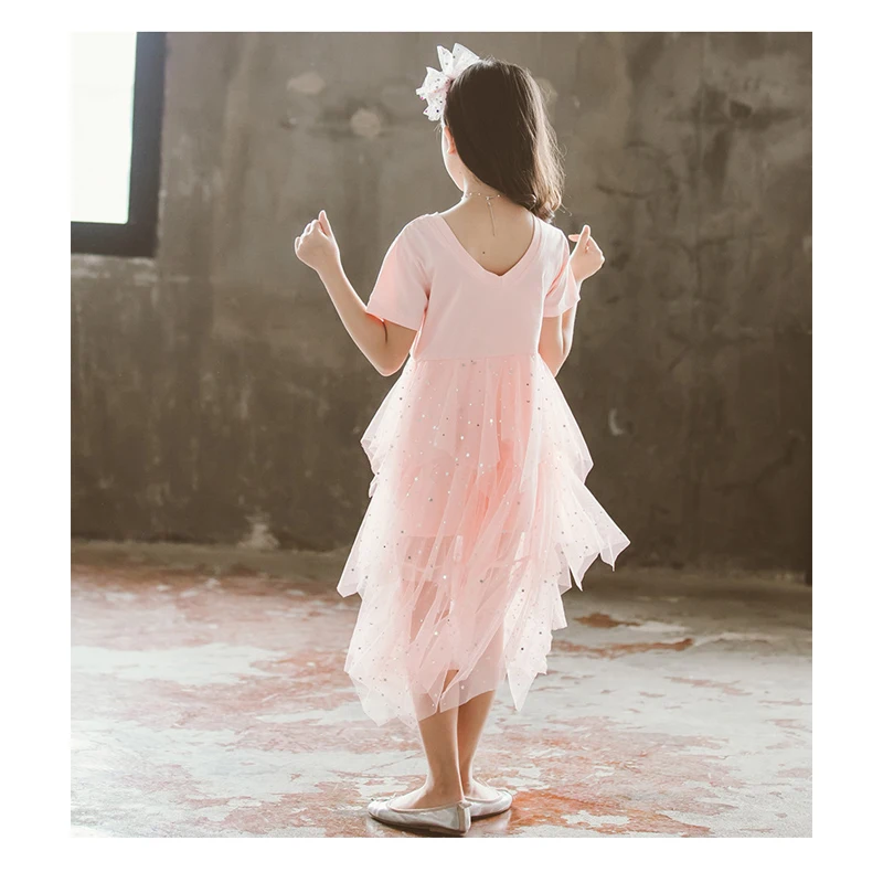 shine sequin irregular christmas dress ruffle noble vintage gown for 6-16 yrs big girls graduation party evening lace long frock | Детская