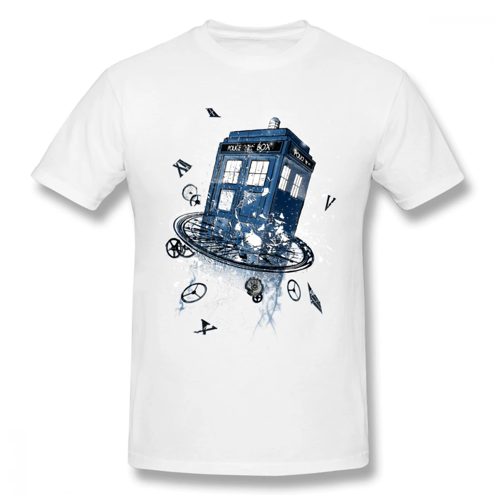Футболка Doctor Who DR Tardis, Мужская футболка с графическим рисунком и коротким рукавом, новинка года, летняя футболка - Цвет: Белый