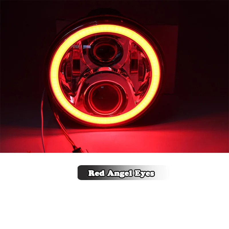 7-дюймовая хромированная круглая светодиодный ная лампа для фар с угловыми