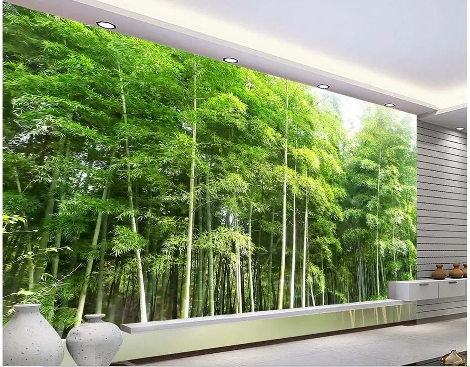 Custom photo 3d wallpaper Non-woven mural Hd bamboo scenery decoration painting 3d wall murals wallpaper for living room