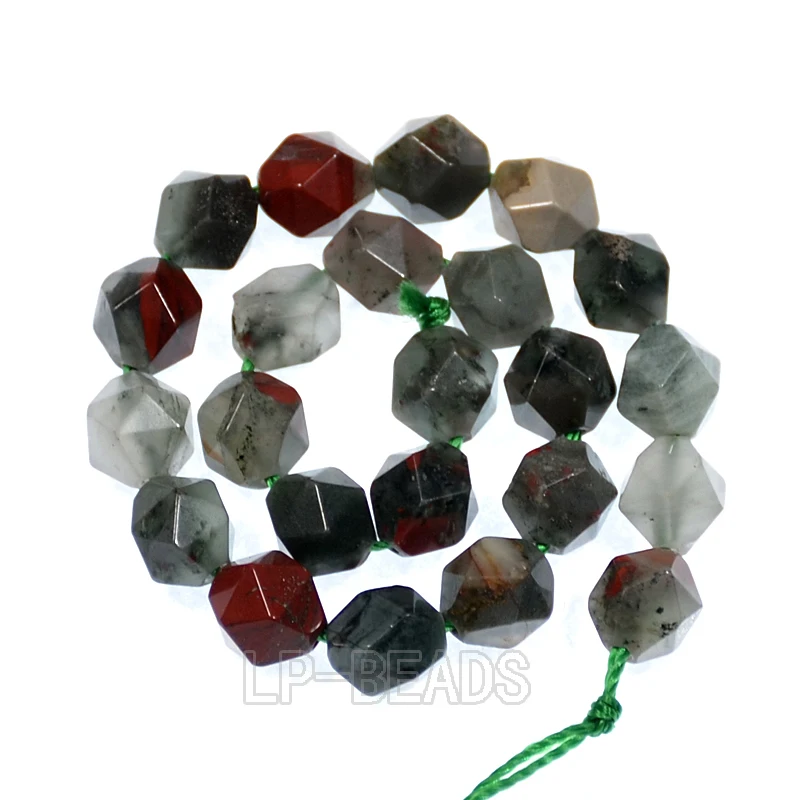 Натуральный камень в форме крови 24 граненые полигоны драгоценные камни бусины