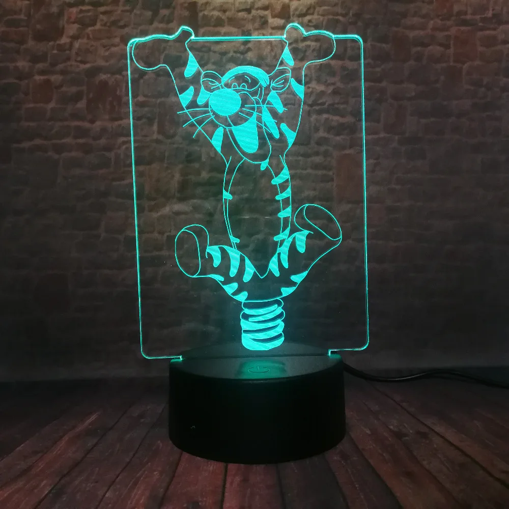 Настольная лампа с голограммой и 3d-рисунком 7 цветов USB ночник для сна | Лампы