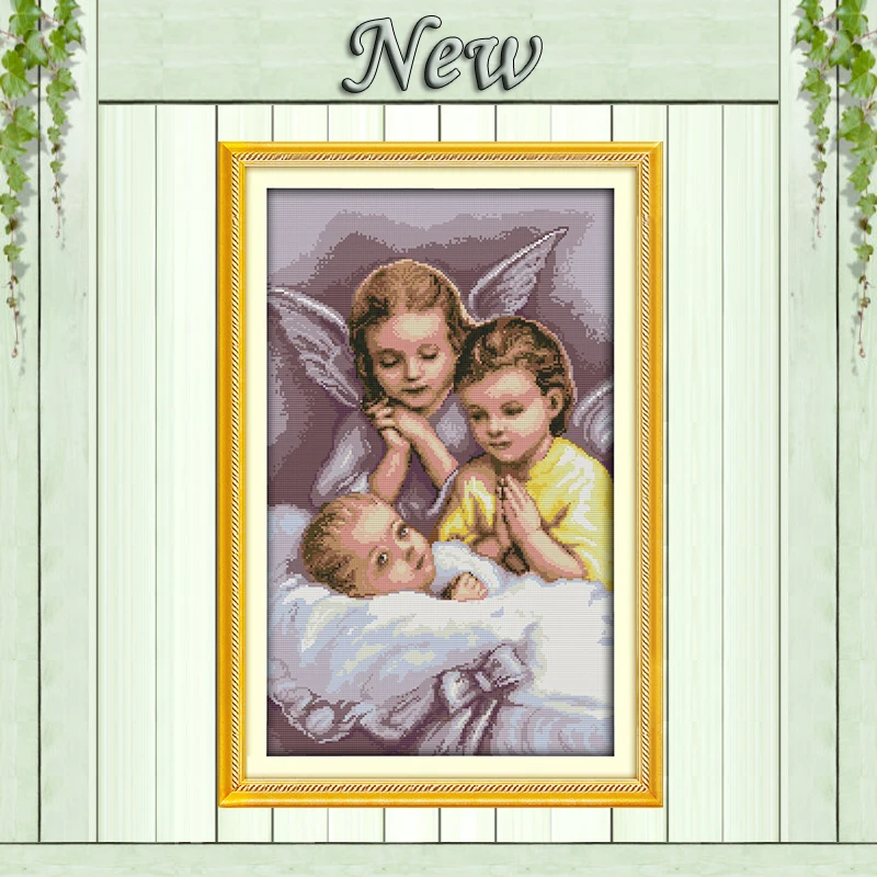 Набор для вышивки Молитва Ангела картина сделай сам напечатанная на холсте DMC 11CT