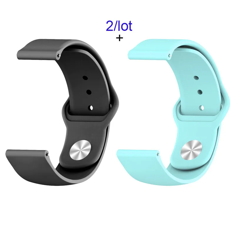 Black-Ligth blue 22 мм силиконовый браслет ремешок для Xiaomi Amazfit GTR 47 мм Pace Stratos ремешок для samsung gear S3 Galaxy 46 мм ремешок для часов - Цвет: Black-Ligth blue
