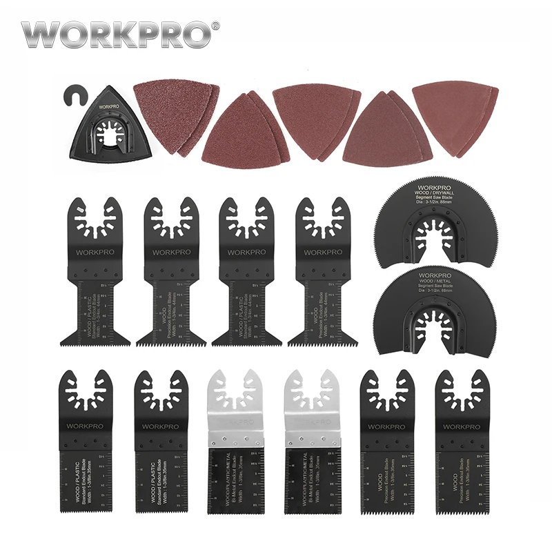 WORKPRO 23 шт. Осциллирующий пильный диск для Dremel Bosch из углеродистой стали быстросъемные пильные диски наждачная бумага
