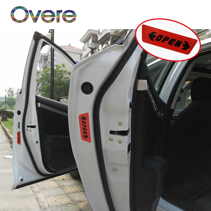 Overe 4 шт. наклейки на двери автомобиля дневная ночь светоотражающие безопасности