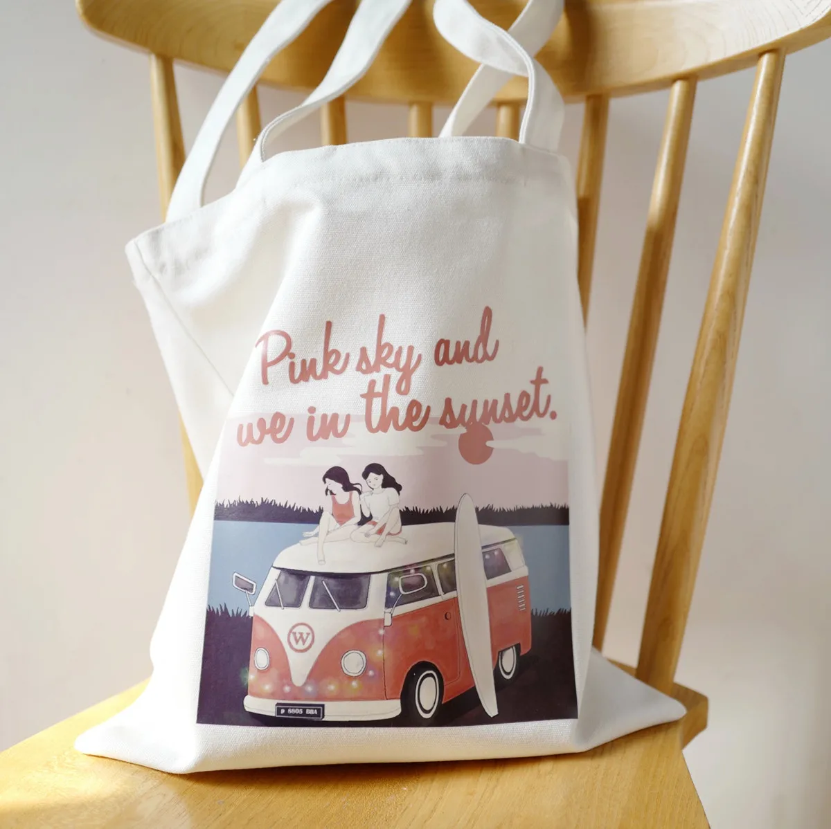 Маленькая Парусиновая Сумка тоут с розовым небом и светом в Париже Классическая