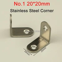 new 500pcs stainless steel angle corner 2 hole right angle bracket metal furniture fittings 90 degree frame board support e242
