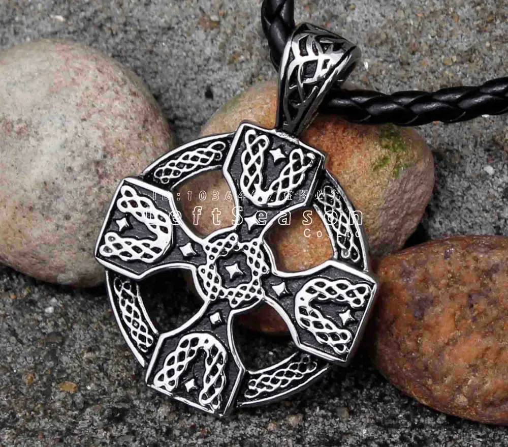 Винтажное мужское колье из титановой стали в кельтском стиле с солнечной