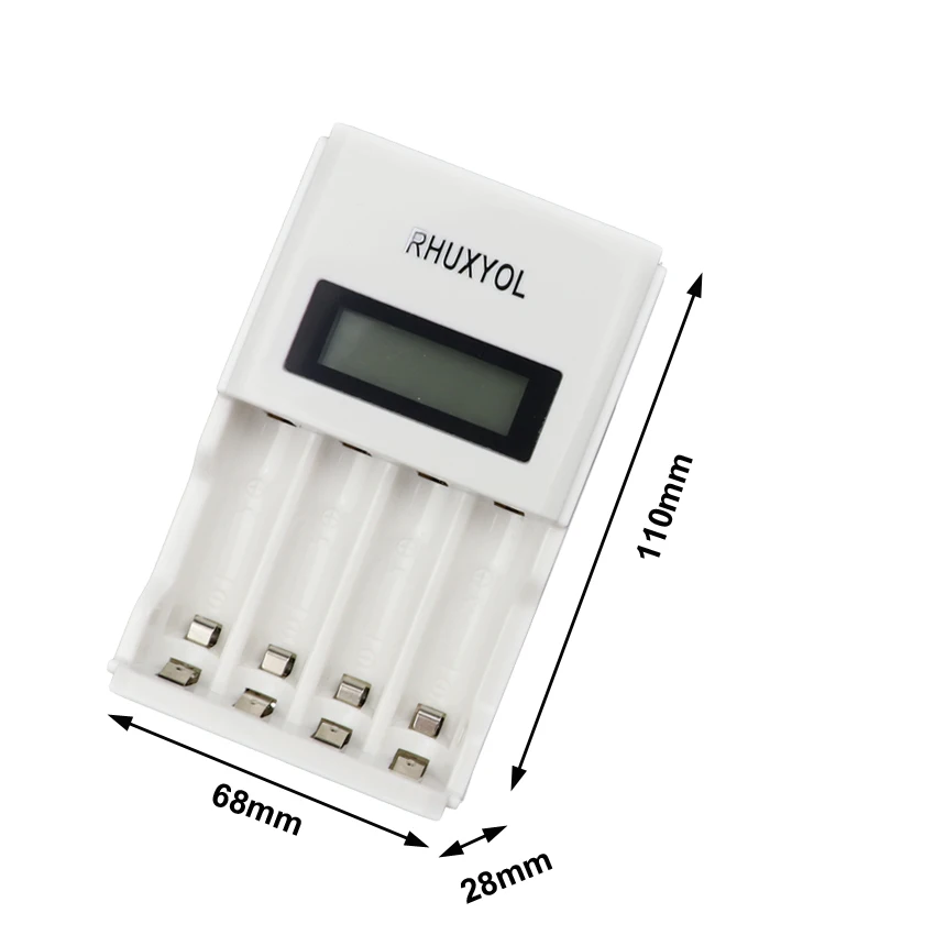 RHUXYOL супер быстрое зарядное устройство Интеллектуальный ЖК дисплей для AA AAA Ni MH