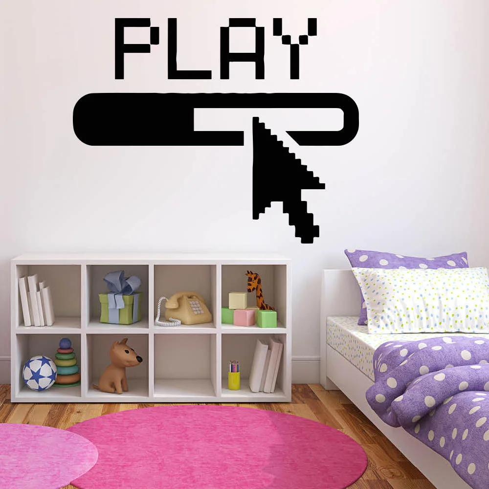 Знак наклейки на стену цитаты Play Art Наклейки стены для мальчиков комнаты дома