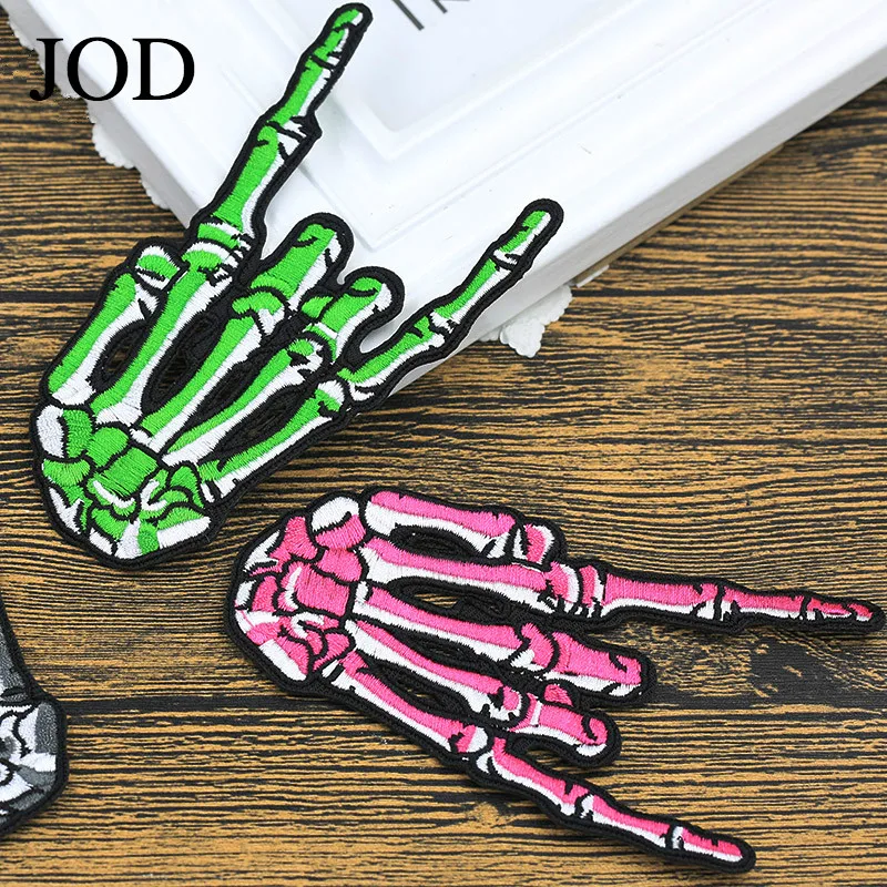 Наклейки с вышитыми черепами JOD байкерские наклейки вышивкой в стиле панк