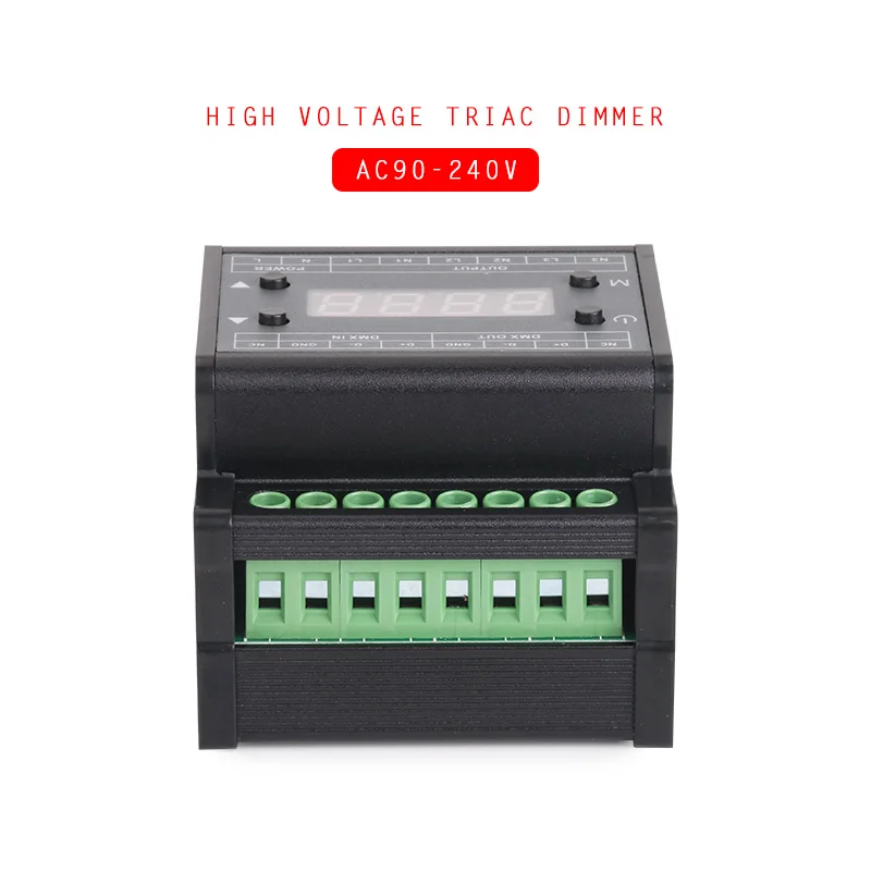 AC90 240V 3CH выходной направляющий Тип DMX triac диммер с цифровым трубным дисплеем может