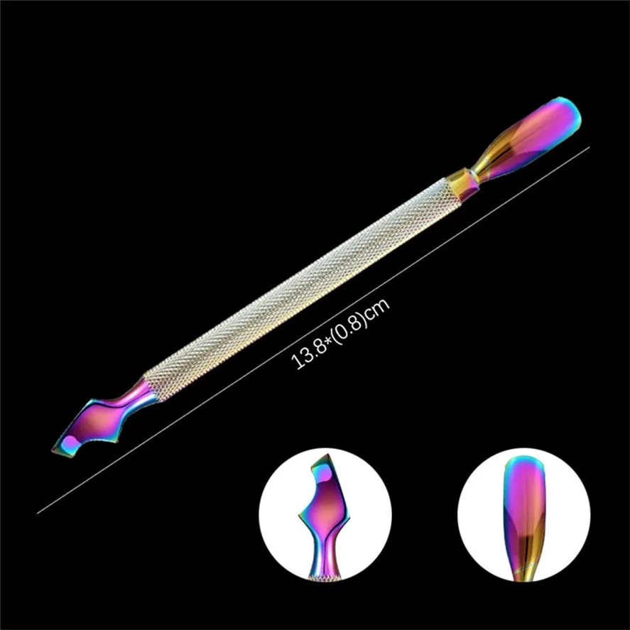New Stainless Steel Cuticle Pusher 1PC Double Ended Nail Romover Manicure Pedicure Cleaner Tool Dec06#30 | Красота и здоровье