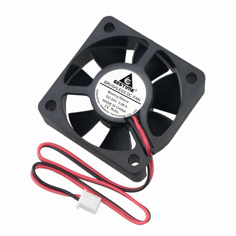 

Gdstime 2 Pcs 0.06A DC 24V 50mm x 15mm Small Brushless Cooling Fan 50x50x15mm Silent PC Cooler Radiator 5cm 5015 2Pin