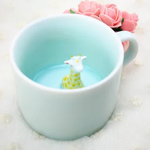 Оригинальные мини кружки Taza чаша для ванной с животными фарфоровые чашки кофе