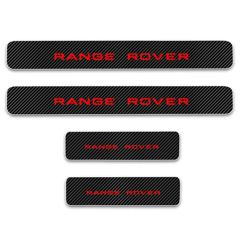 Red Виниловая наклейка из углеродного волокна для Land Rover Range Rover, защита порога автомобиля, накладка, аксессуары, 4 шт - Название цвета: Red