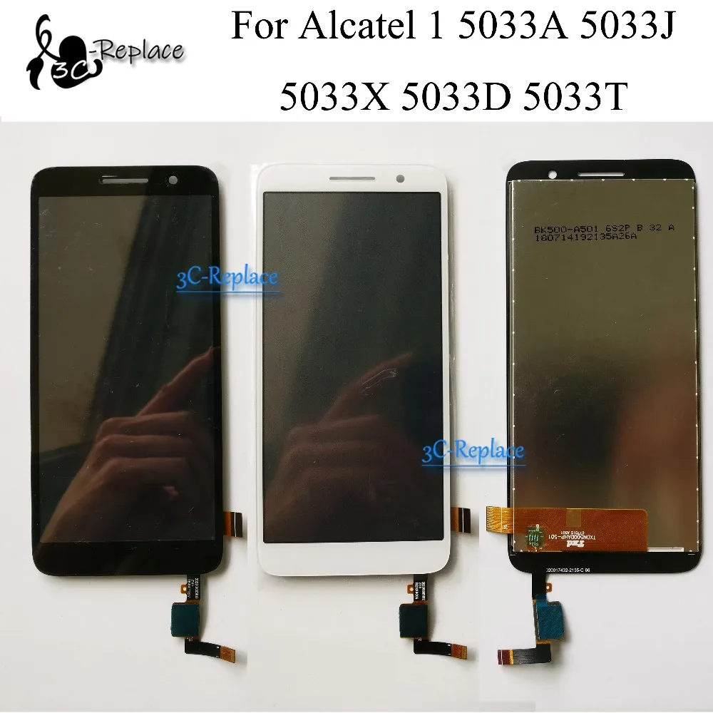 Черный/белый 4 9 дюймов для Alcatel Работает с любым оператором 1 5033 5033A 5033J 5033X 5033D 5033T
