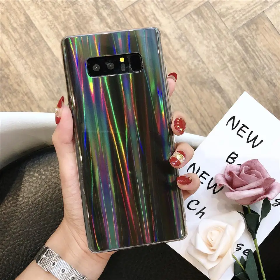 Аврора лазерный Силиконовые ТПУ IMD мягкий Bling чехол для samsung Galaxy S10 плюс S10E S9 A30 A50 A70