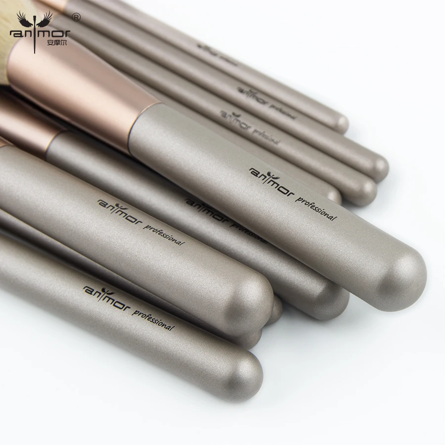 Anmor натуральный 18 шт. набор кистей для макияжа Профессиональный макияж кисти
