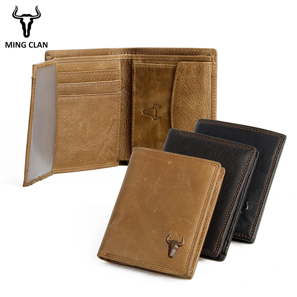 Кошелек Mingclan мужской из 100% натуральной кожи|leather wallet|real leather walletquality wallet |