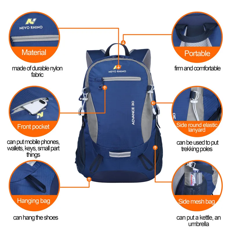 NEVO RHINO 30L водонепроницаемый мужской рюкзак унисекс дорожная сумка походный открытый альпинистский рюкзак для мужчин