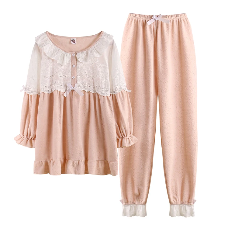 Осенняя женская пижама новинка 2017 хлопковый пижамный комплект для женщин Mujer