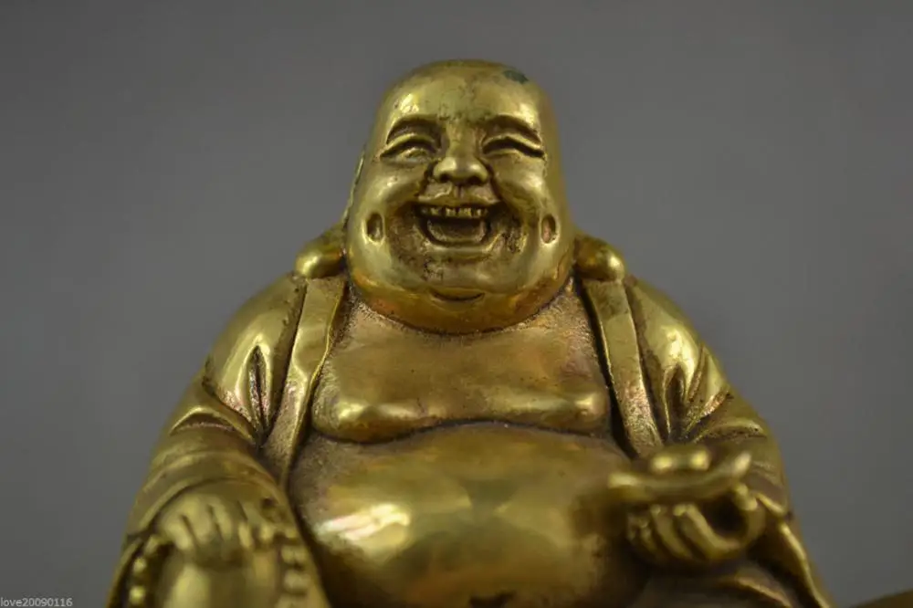Коллекционные украшения латунь резьба Будды на слитка принести богатых статуя |