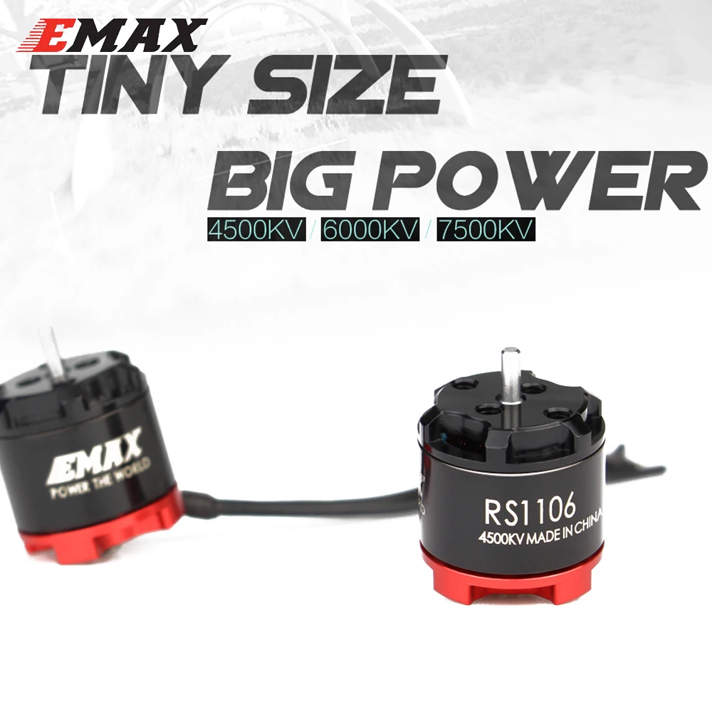 RC Motor EMAX RS1106 4500KV/6000KV/7500KV миниатюрный бесщёточный электродвигатель для FPV Racing MINI