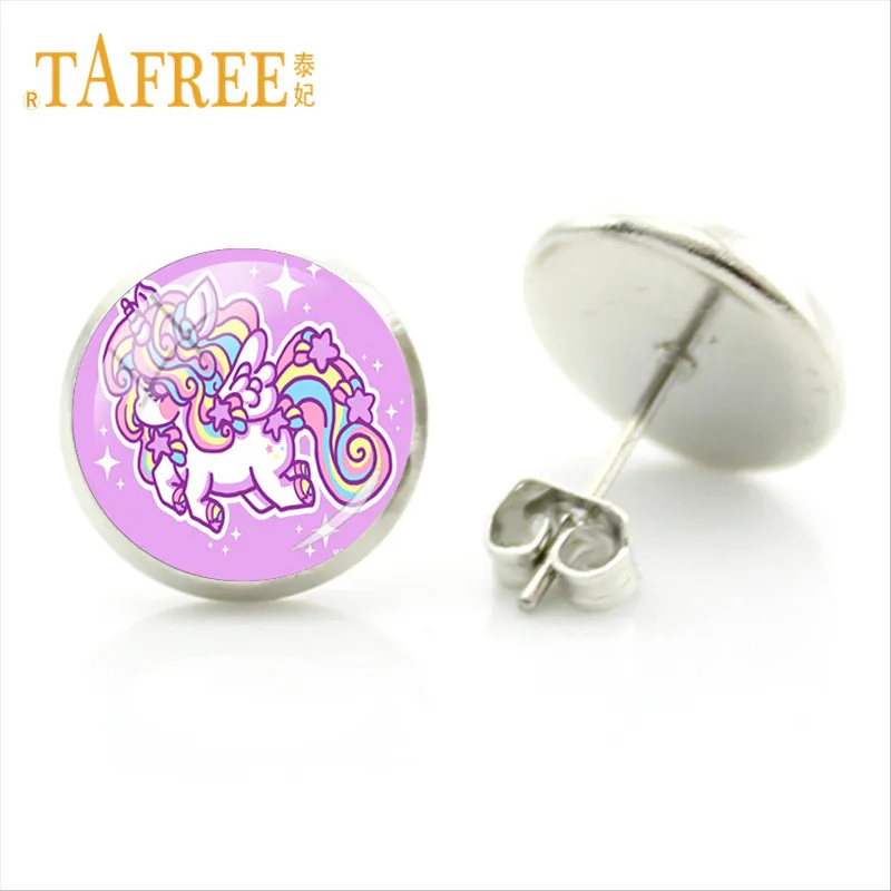 Серьги-гвоздики TAFREE с изображением лошади Единорога | Украшения и аксессуары