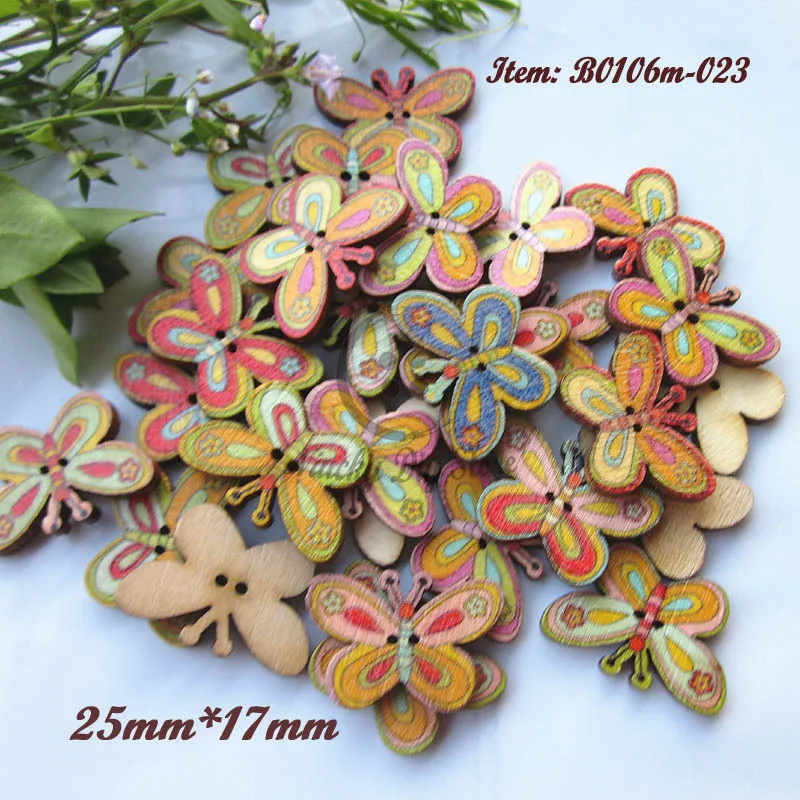 50 шт. деревянные пуговицы-бабочки в стиле ретро | Дом и сад