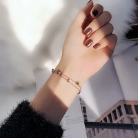 yun ruo new arrivals double layers star bracelet fashion woman birthday gift rose gold color titanium steel jewelry never fade