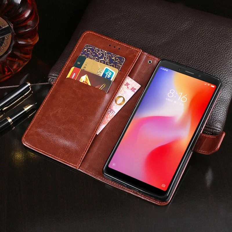 Чехол для Xiaomi Redmi 6A чехол высокое качество кожаный с откидной крышкой телефона