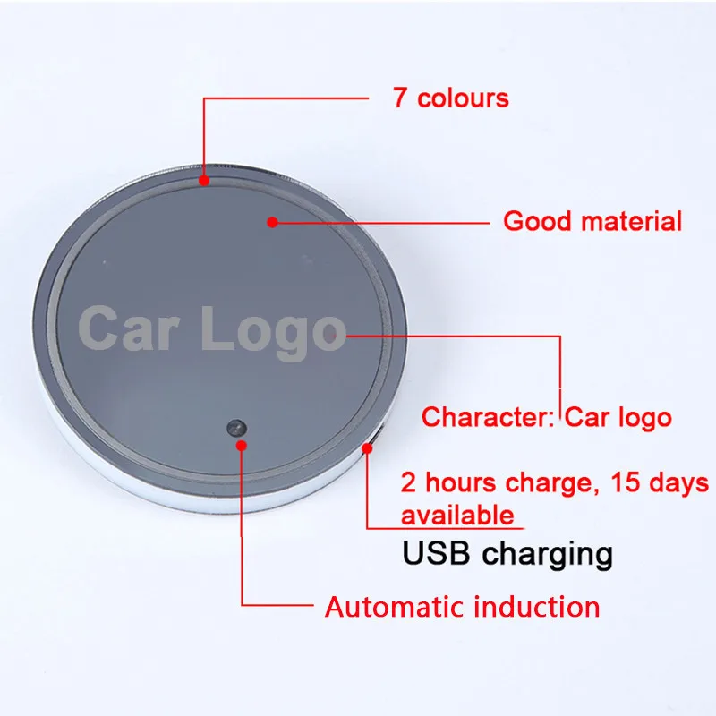 2 предмета светодиодный автомобильный логотип чашечные лампы для Volkswagen Santana Bora