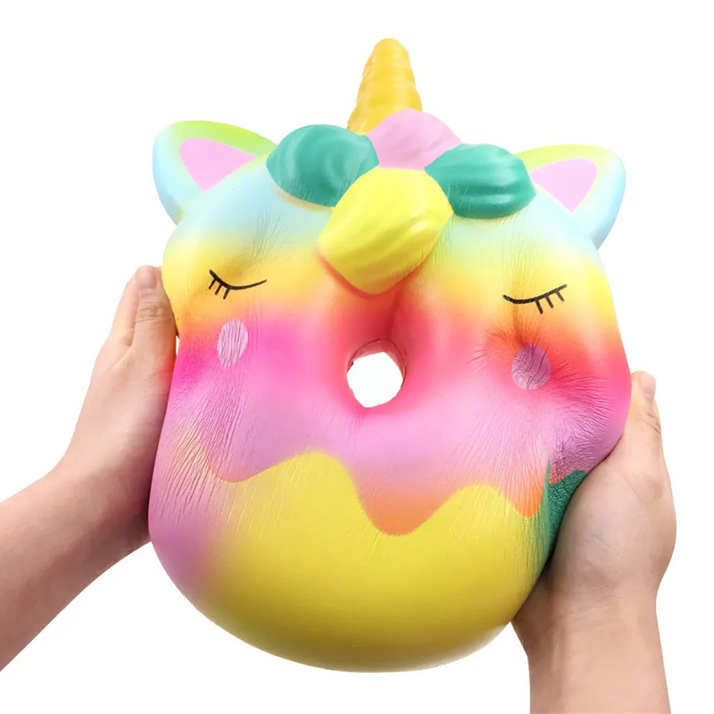 Мягкое милое Kawaii Jumbo Rainbow пончик снятие стресса Ароматические супер медленно