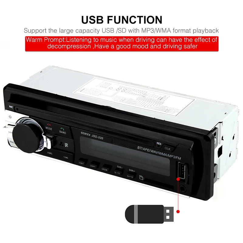 Авторадио 1 Din автомобильное радио Bluetooth SD MP3 плеер Coche Estereo Poste Para Авто аудио стерео