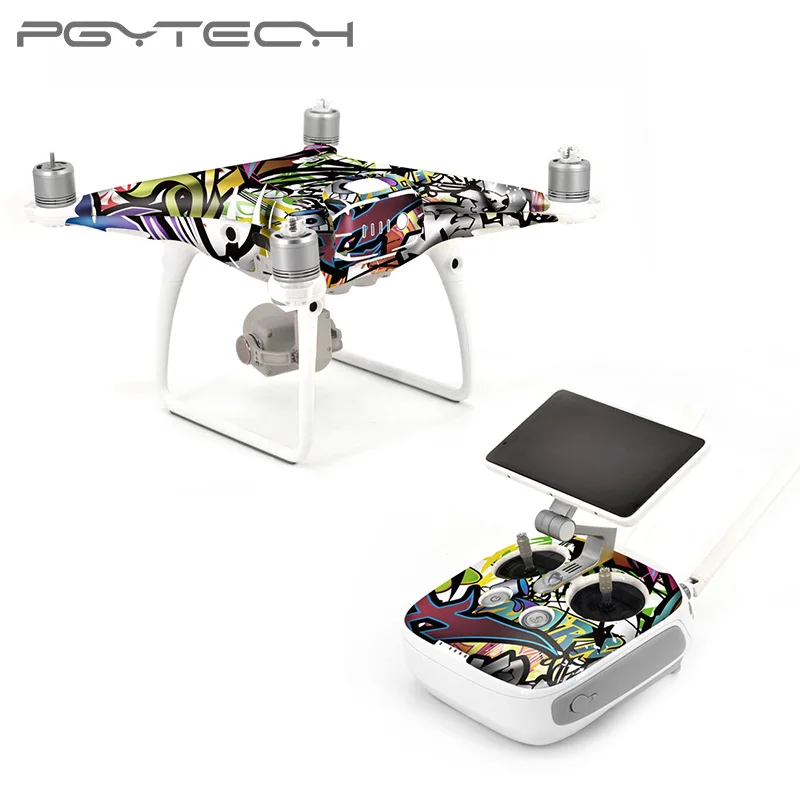 PGYTECH DJI Phantom 4 Pro skin sticker Grain Stickers Waterproof Skin Wrap Protector for Drone Body Remote Control Parts | Электроника