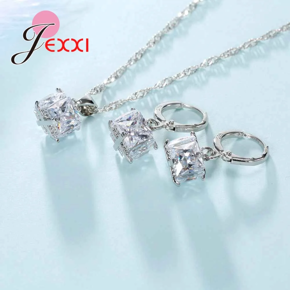 Женский ювелирный комплект из серебра 925 пробы с австрийскими кристаллами|jewelry sets