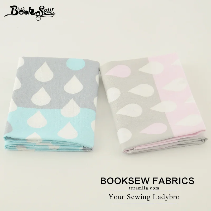 Booksew New 2PCS/Lot 50X100CM Raindrop Design Cotton Twill Fabric Quilting Tecido For Cushion/Patchwork/Bedding/Baby/Dolls|fabric quilt|cotton twill