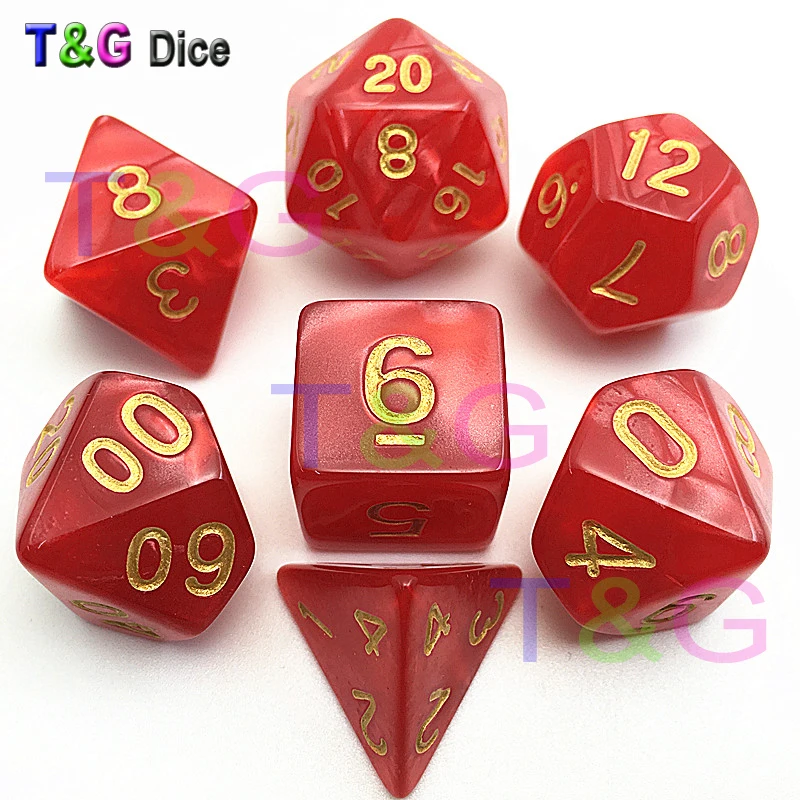 D& D эффект мраморной поверхности золотой цифровой D4 D6 D8 D10 D10% D12 D20 6 комплектов разных цветов с мешками для игральных костей