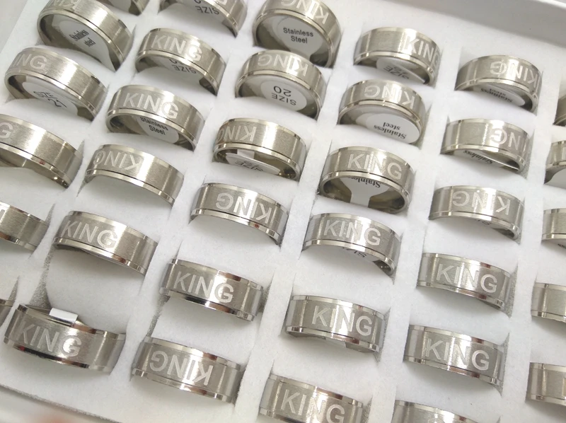 36pcs King and Queen 316L Stainless Steel Lovers Rings Couples Wedding Engagement Anniversary Band Wholesale Jewelry lots | Украшения и