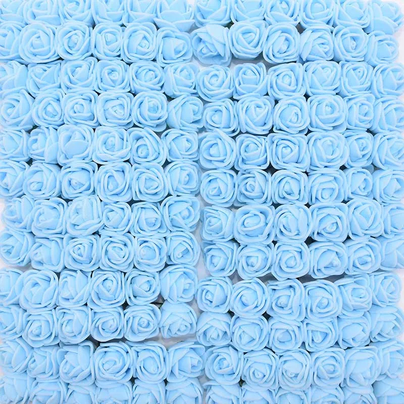 PE10 Light blue 36/72 шт. 2 см мини пены розы искусственные цветы для свадьбы украшение автомобиля DIY, украшенные цветами; домашние туфли венок декоративный Свадебный букет поддельные цветок - Цвет: PE10 Light blue