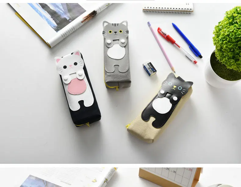 4 цвета, чехол для карандашей Kawaii Cats, чехол для карандашей, канцелярские принадлежности, поставка карандашей для хранения, чехол для карандашей s, школьные принадлежности