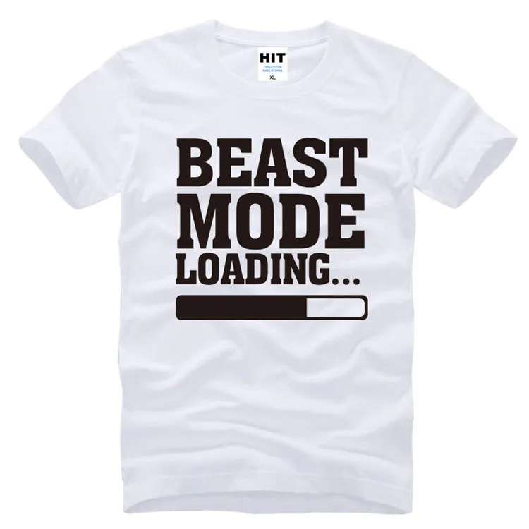 2017 Новая Мода С Коротким Рукавом BEAST MODE ЗАГРУЗКИ Напечатанная письмом мужская