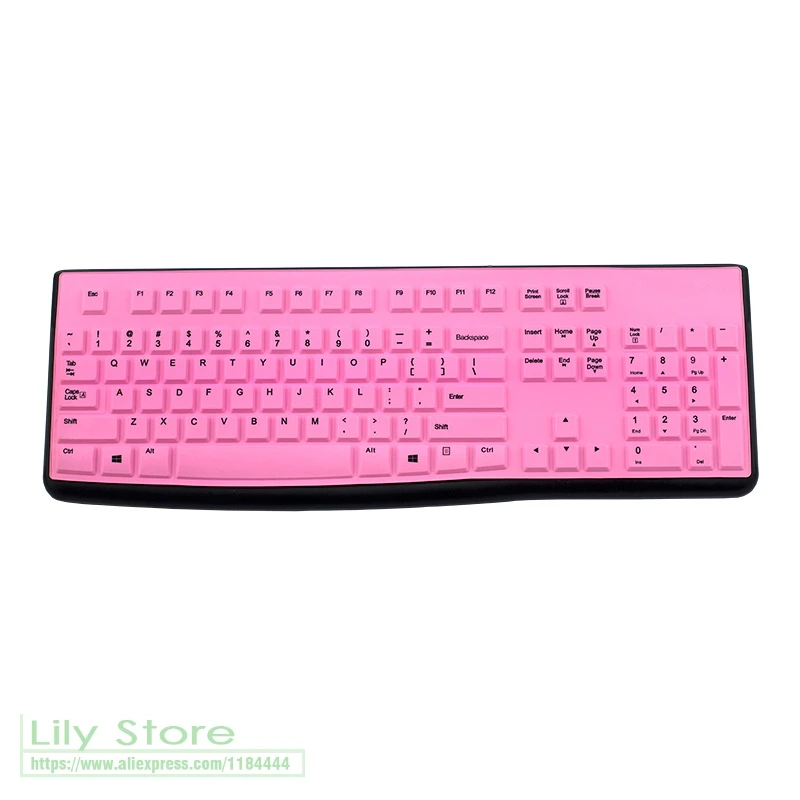 Для logitech MK120 K120 Пылезащитная пленка силиконовая Пылезащитная Механическая Беспроводная настольная клавиатура защитная крышка - Цвет: allpink