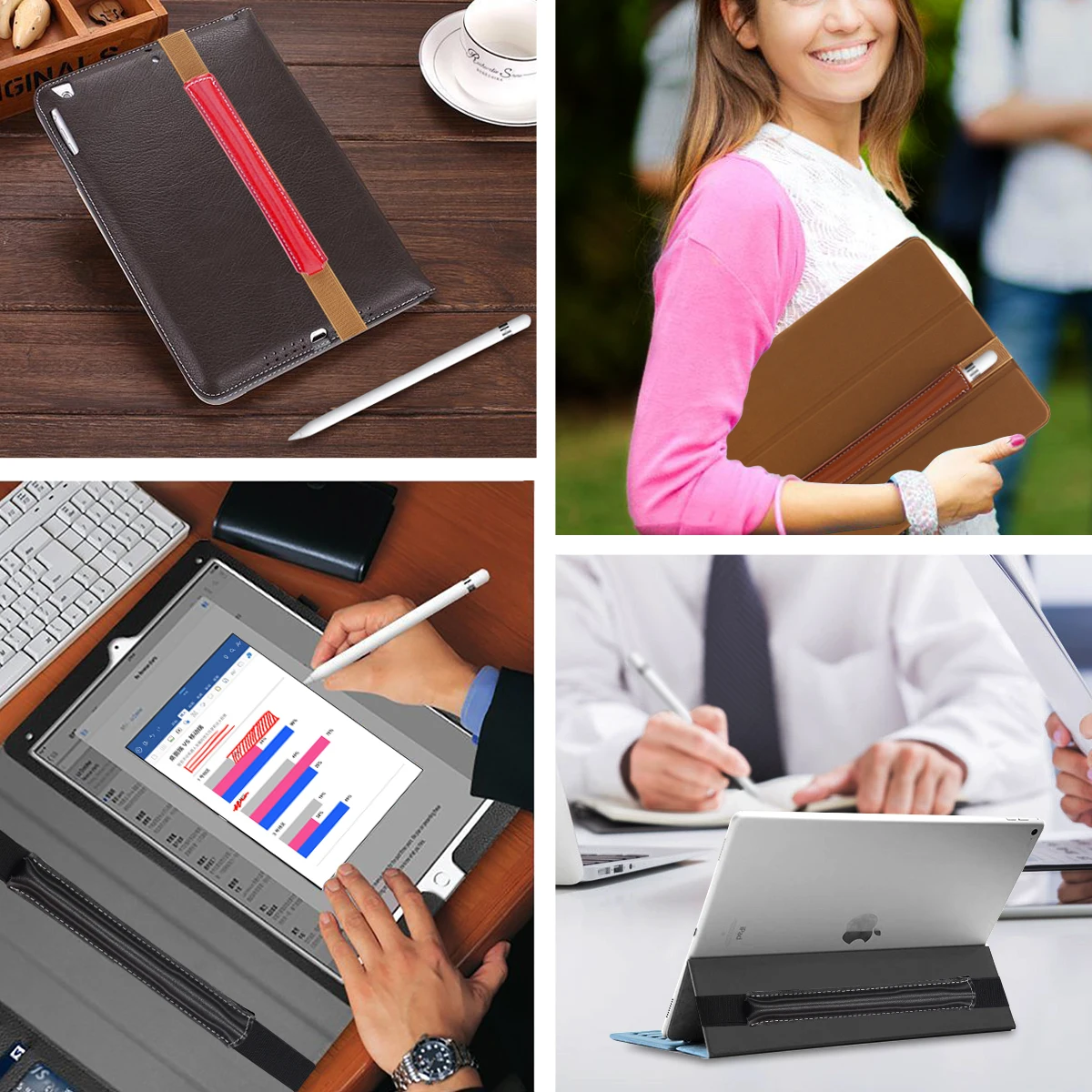 Кожаный чехол для карандашей Apple держатель ручек iPad 2018 Pro 11 10 5 9 7 12 сенсорного