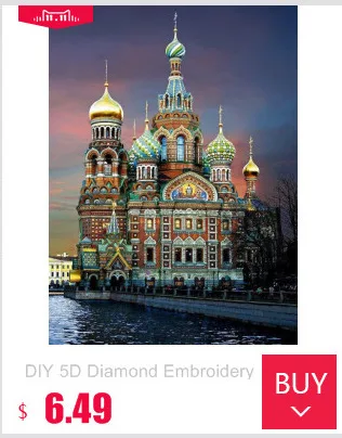 DIY 5D diamond Вышивка Алмазная мозаика "Храм Спаса на крови" рукоделие поделки алмазов картина
