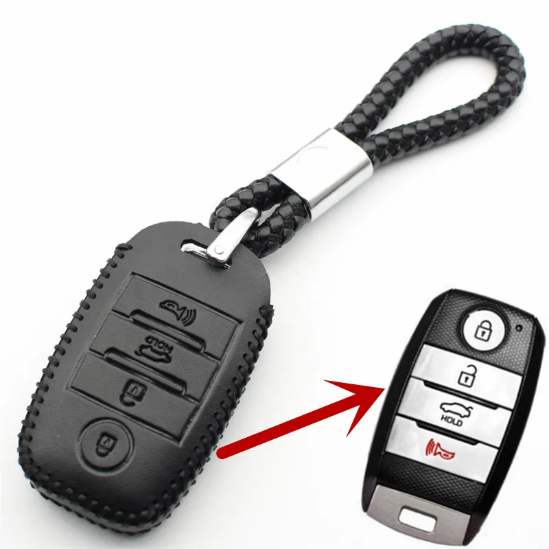 Чехол FLYBETTER для смарт ключей с 4 кнопками из натуральной кожи чехол Kia Sorento/Rio/Rio5/Optima