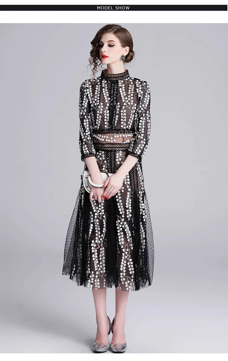 SHTONGHUA высококачественное женское вечернее платье 2018 подиумное роскошное черное